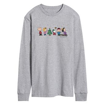 Men's Peanuts Christmas Group Long Sleeve Graphic Tee