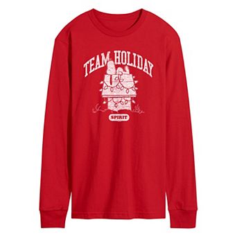 Men's Peanuts Team Holiday Spirit Long Sleeve Graphic Tee