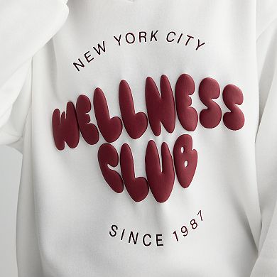 Juniors' Harper & Ivy Oversized Fleece V-Neck Sweatshirt