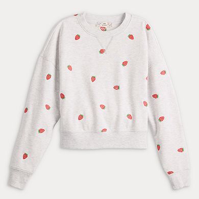 Juniors' Pink Republic Crewneck Fleece Pullover Sweatshirt