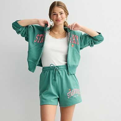 Juniors' Strawberry Shortcake Character Icons Full-Zip Graphic Hoodie