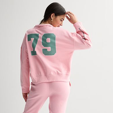 Juniors' Strawberry Shortcake '79 Quarter Zip Graphic Pullover