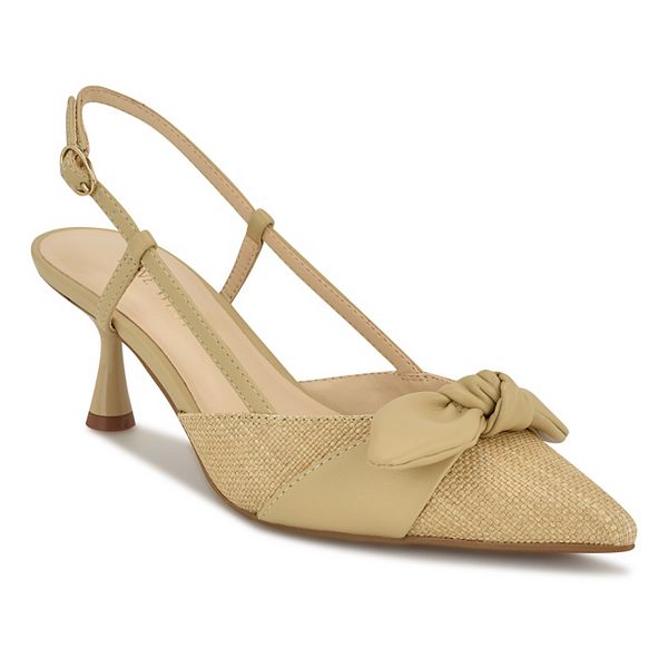 Nine West Reaba Women's Stylish Slingback Pumps - Natural (5)