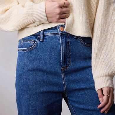 Women's LC Lauren Conrad Ultra High-Rise Straight Ankle Raw Hem Jeans