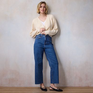Women's LC Lauren Conrad Ultra High-Rise Straight Ankle Raw Hem Jeans
