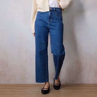 Women's LC Lauren Conrad Ultra High-Rise Straight Ankle Raw Hem Jeans