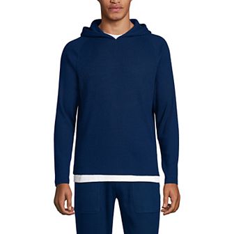 Men's Lands' End Brushed Rib Hooded Sweatshirt
