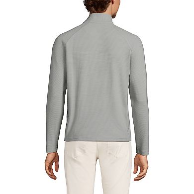 Men's Lands' End Long Sleeve Hybrid Textured Quater Zip Pullover