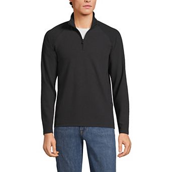 Men's Lands' End Long Sleeve Hybrid Textured Quater Zip Pullover