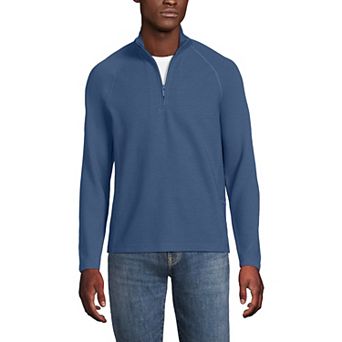 Men's Lands' End Long Sleeve Hybrid Textured Quater Zip Pullover