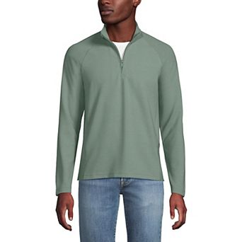 Men's Lands' End Long Sleeve Hybrid Textured Quater Zip Pullover