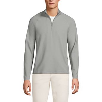 Men's Lands' End Long Sleeve Hybrid Textured Quater Zip Pullover