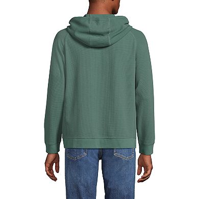 Men's Lands' End Long Sleeve Waffle Quarter Zip Hoodie