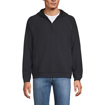 Men's Lands' End Long Sleeve Waffle Quarter Zip Hoodie