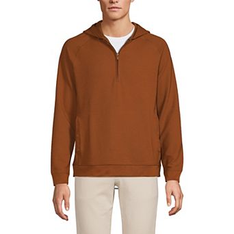 Men's Lands' End Long Sleeve Waffle Quarter Zip Hoodie