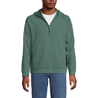 Men's Lands' End Long Sleeve Waffle Quarter Zip Hoodie
