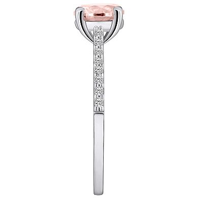 Alyson Layne 10k White Gold Round Gemstone 1/6 Carat T.W. Diamond Ring