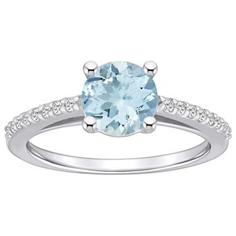 Alyson Layne 10k White Gold Round Gemstone 1/6 Carat T.W. Diamond Ring