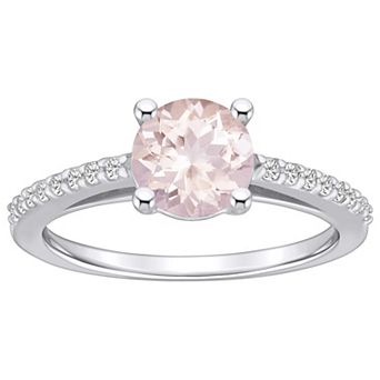Alyson Layne 10k White Gold Round Gemstone 1/6 Carat T.W. Diamond Ring