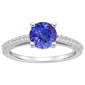 Alyson Layne 10k White Gold Round Gemstone 1/6 Carat T.W. Diamond Ring