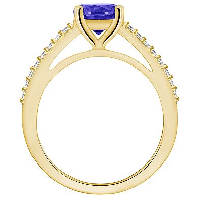 Alyson Layne 10k Gold Round Gemstone 1/6 Carat T.W. Diamond Ring