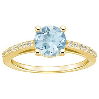 Alyson Layne 10k Gold Round Gemstone 1/6 Carat T.W. Diamond Ring