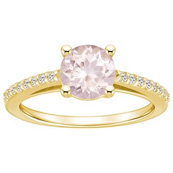 Alyson Layne 10k Gold Round Gemstone 1/6 Carat T.W. Diamond Ring