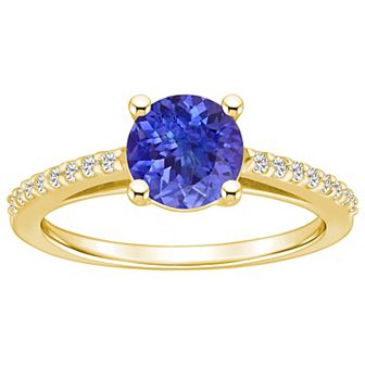 Alyson Layne 10k Gold Round Gemstone 1/6 Carat T.W. Diamond Ring