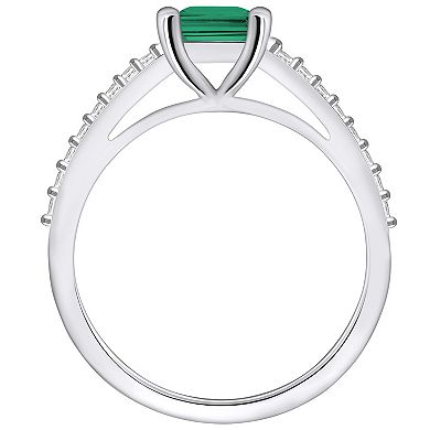 Alyson Layne 10k White Gold Emerald Cut Gemstone 1/5 Carat T.W. Diamond Ring