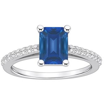 Alyson Layne 10k White Gold Emerald Cut Gemstone 1/5 Carat T.W. Diamond Ring