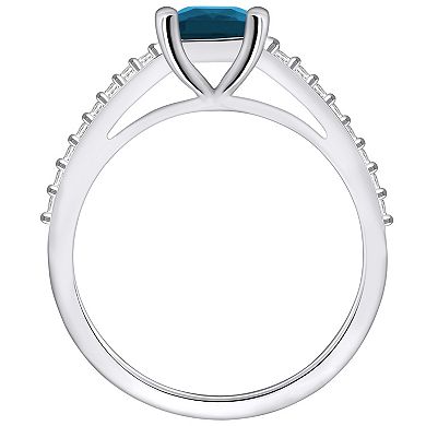 Alyson Layne 10k White Gold Emerald Cut Gemstone 1/5 Carat T.W. Diamond Ring