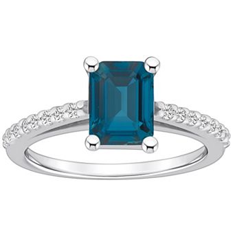 Alyson Layne 10k White Gold Emerald Cut Gemstone 1/5 Carat T.W. Diamond Ring