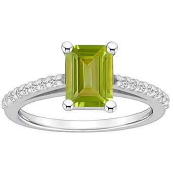 Alyson Layne 10k White Gold Emerald Cut Gemstone 1/5 Carat T.W. Diamond Ring