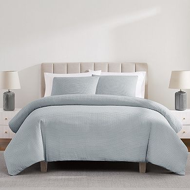Cannon Heritage Cotton Waffle Comforter Set with Shams