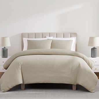 Cannon Heritage Cotton Waffle Duvet Set with Shams