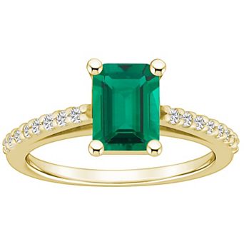 Alyson Layne 10k Gold Emerald Cut Gemstone 1/5 Carat T.W. Diamond Ring