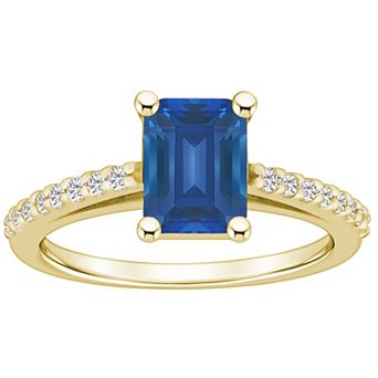 Alyson Layne 10k Gold Emerald Cut Gemstone 1/5 Carat T.W. Diamond Ring