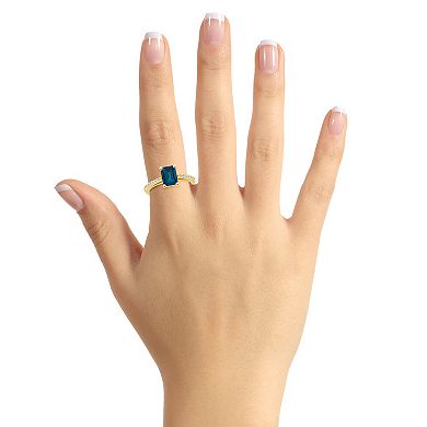 Alyson Layne 10k Gold Emerald Cut Gemstone 1/5 Carat T.W. Diamond Ring