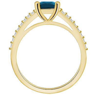 Alyson Layne 10k Gold Emerald Cut Gemstone 1/5 Carat T.W. Diamond Ring