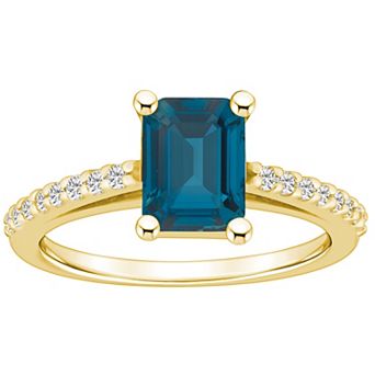 Alyson Layne 10k Gold Emerald Cut Gemstone 1/5 Carat T.W. Diamond Ring