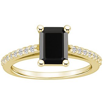 Alyson Layne 10k Gold Emerald Cut Gemstone 1/5 Carat T.W. Diamond Ring