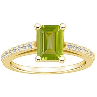 Alyson Layne 10k Gold Emerald Cut Gemstone 1/5 Carat T.W. Diamond Ring