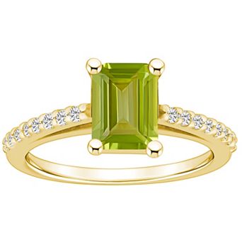 Alyson Layne 10k Gold Emerald Cut Gemstone 1/5 Carat T.W. Diamond Ring