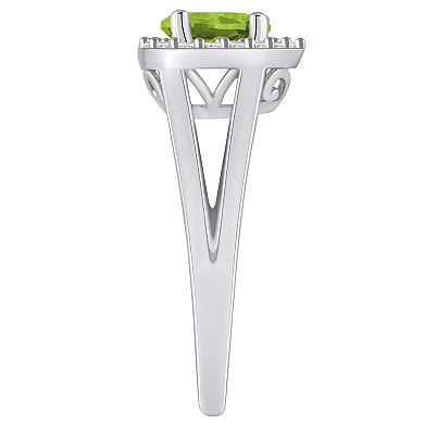 Alyson Layne 10k White Gold Pear Shape Gemstone 1/6 Carat T.W. Diamond Halo Ring