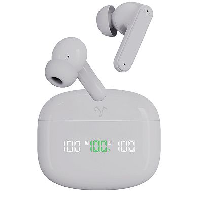 Visual Land SOUNDWAVE A1 Essential Active Noise Cancelling Earbuds with Tri-Displays, 6-Mics, 50H Total Playtime
