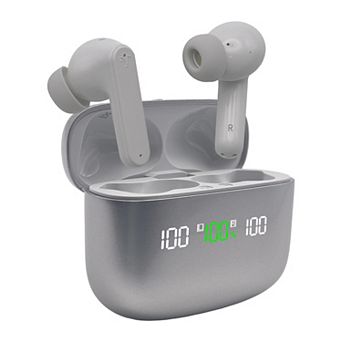 Visual Land SOUNDWAVE A1 Essential Active Noise Cancelling Earbuds with Tri-Displays, 6-Mics, 50H Total Playtime