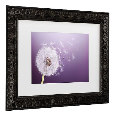 Trademark Fine Art Dandelion Flying Matted Framed Wall Art