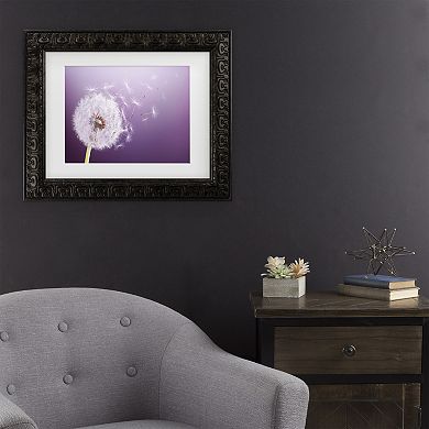 Trademark Fine Art Dandelion Flying Matted Framed Wall Art
