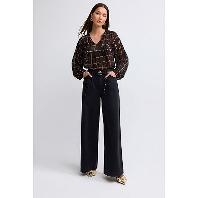 Women's NEXT Long Sleeve Metallic Tie Neck Blouse