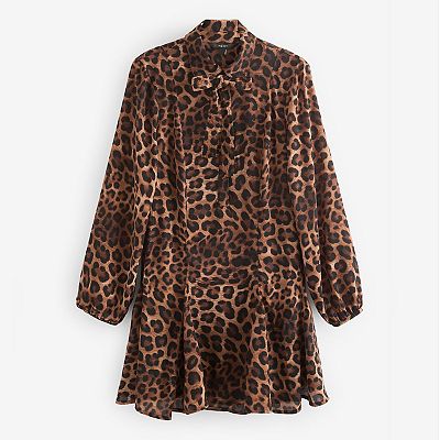knee length dresses for ladies Marijayne Keyhole Halter Mini Dress | Leopard | Womens